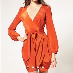 Orange Wrap Dress